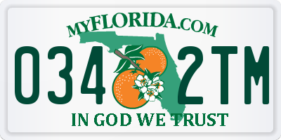 FL license plate 0342TM