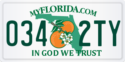 FL license plate 0342TY