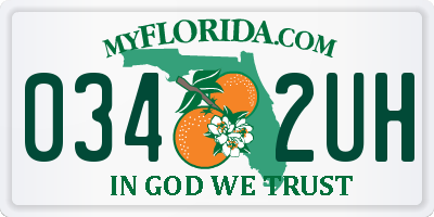 FL license plate 0342UH
