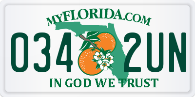 FL license plate 0342UN