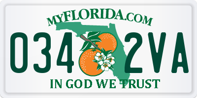 FL license plate 0342VA