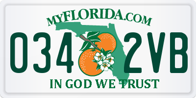 FL license plate 0342VB