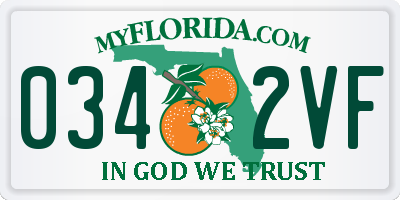 FL license plate 0342VF