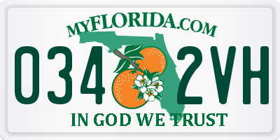 FL license plate 0342VH