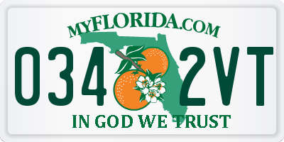 FL license plate 0342VT