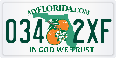FL license plate 0342XF