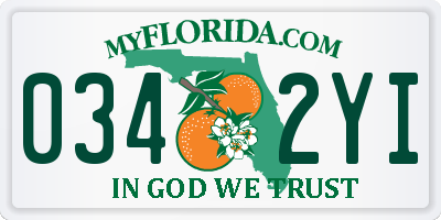 FL license plate 0342YI