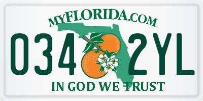 FL license plate 0342YL