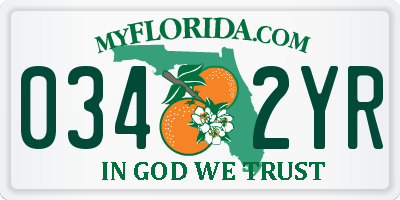 FL license plate 0342YR