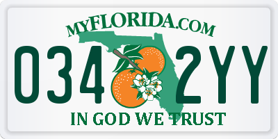 FL license plate 0342YY