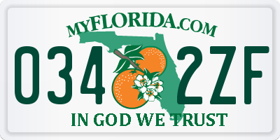 FL license plate 0342ZF