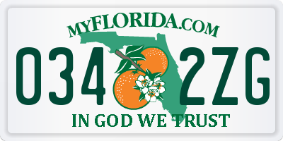 FL license plate 0342ZG