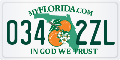 FL license plate 0342ZL