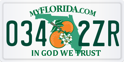 FL license plate 0342ZR