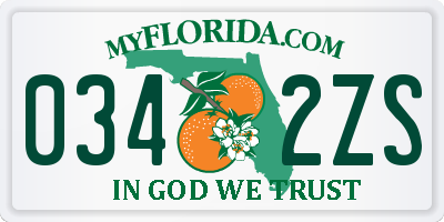 FL license plate 0342ZS