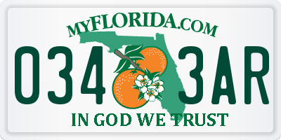 FL license plate 0343AR
