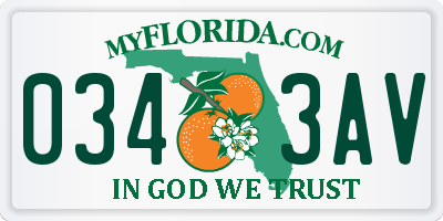 FL license plate 0343AV