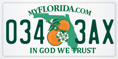FL license plate 0343AX