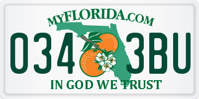 FL license plate 0343BU