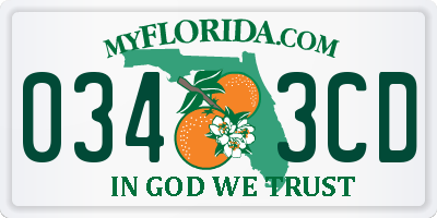 FL license plate 0343CD