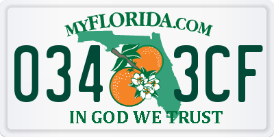 FL license plate 0343CF