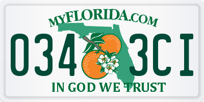 FL license plate 0343CI