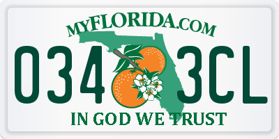 FL license plate 0343CL