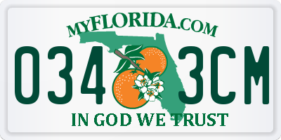 FL license plate 0343CM