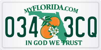FL license plate 0343CQ