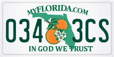 FL license plate 0343CS