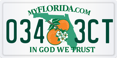 FL license plate 0343CT
