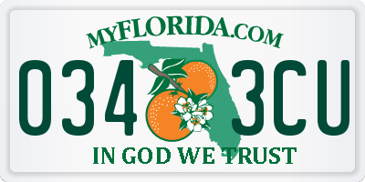 FL license plate 0343CU