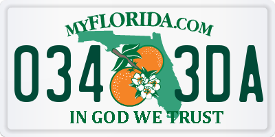FL license plate 0343DA