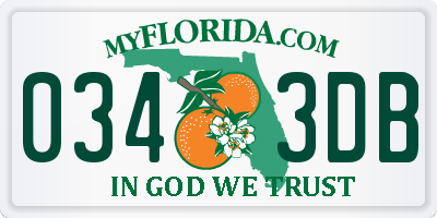 FL license plate 0343DB