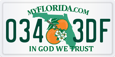 FL license plate 0343DF