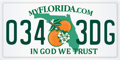 FL license plate 0343DG