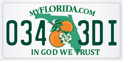 FL license plate 0343DI