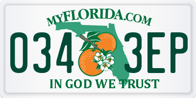 FL license plate 0343EP