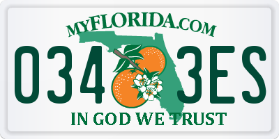 FL license plate 0343ES