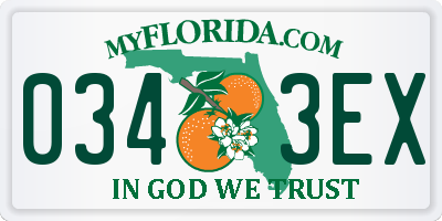 FL license plate 0343EX