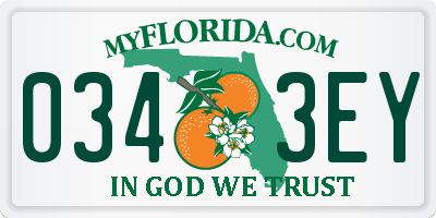 FL license plate 0343EY