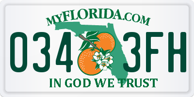 FL license plate 0343FH