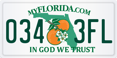 FL license plate 0343FL