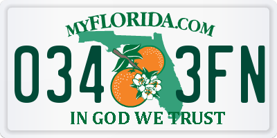 FL license plate 0343FN