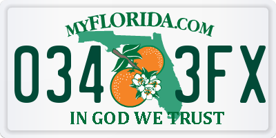 FL license plate 0343FX