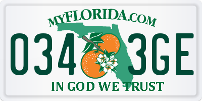 FL license plate 0343GE