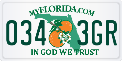 FL license plate 0343GR