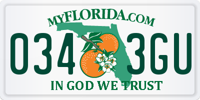 FL license plate 0343GU