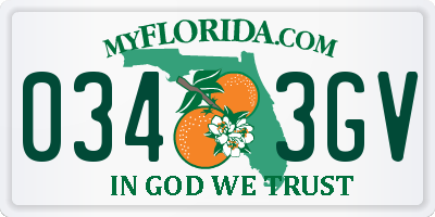 FL license plate 0343GV