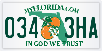 FL license plate 0343HA